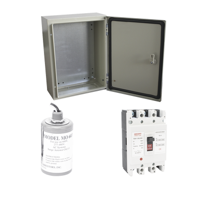 Kit de Centro de Carga Trifasico Para Corriente Alterna, Breaker de hasta 690 Vc de 100 A con Supresor de Descargas Atmosféricas. | PL100ACA