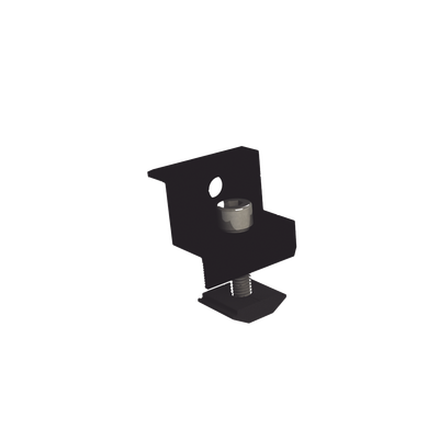 Sujetador final anodizado negro 30 mm y 35 mm para montaje de paneles solares en riel 5 y 8 | EPLECN230/35B