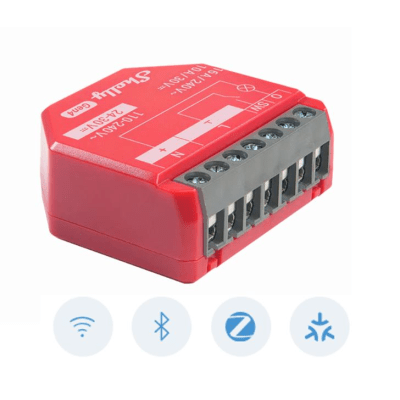 Relevador inalámbrico inteligente 16A, 110-240 V / medición de consumo / compatible con asistente de voz Alexa, Google Home / Wifi 2.4 | SHELLY1PMGEN4