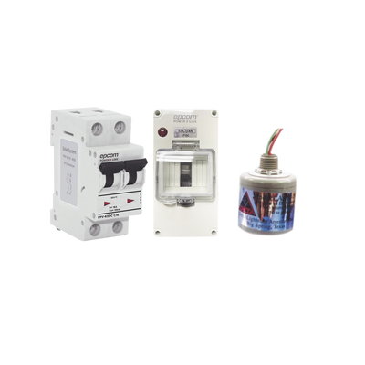 Kit de Centro de Carga Para Corriente Directa, Breaker de hasta 800 Vcc de 40 A con Supresor de Descargas Atmosféricas. | PL40ACD