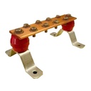 Barra para Unión de Cobre con Capacidad de 1000A, medidas  7-7/8 x 2 x 1/4 in., con Aisladores (Sin Gabinete) | TG-BUS-G10