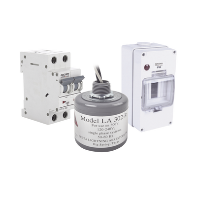 Kit de Centro de Carga Para Corriente Alterna, Breaker de hasta  400 Vca de 32 A con Supresor de Picos Transitorios. | PL32ACA