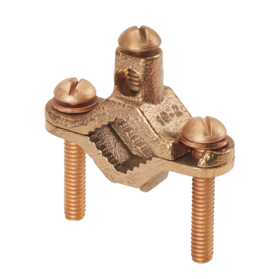 Abrazadera de Bronce para Tierra Física para Conductor 2 AWG, 1 Pieza | GPC2-1D-C