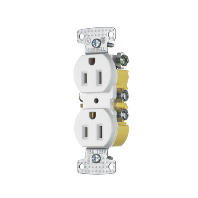 Contacto Duplex 15A 125V/ 2 Polos 3 Hilos/ Nema 5-15R/ Color Blanco. | HUB-RR15W