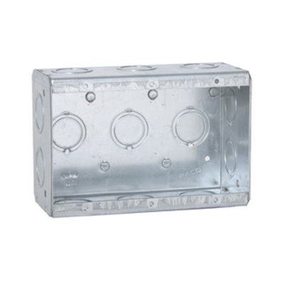 Caja Multigang de 3 Gangs / Profundidad de 2-1/2" / 16 Entradas de 1/2" y 3/4". | HUB-692
