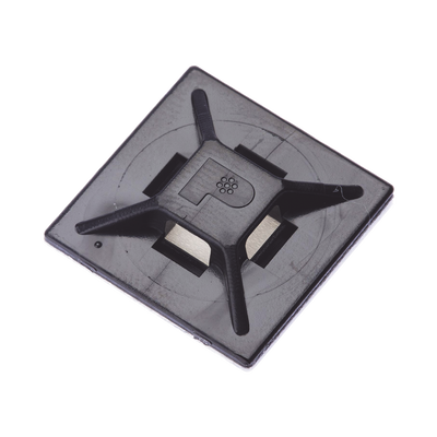 Montaje-Sujetador Para Cable de 4 vías, con Adhesivo Acrilico, 25.4 x 25.4mm (1in x 1in), Color Negro, Uso en Exterior, 1 pieza | ABM2S-AT-C0