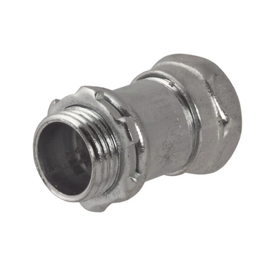 Conector Recto Compresión de Acero Galvanizado para Pared Delgada de 1/2" . | HUB-2902