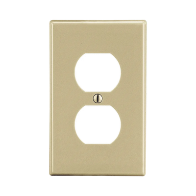 Placa de Pared para Contacto Duplex Color Marfil. | HUB-P8I