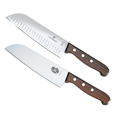 Set de 2 Cuchillos Santoku Wood de Mango de Madera Palissandro Victorinox. La combinación Ideal para La Cocina. | 6.8520.17G/P
