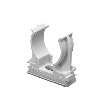 Soporte de presión (Abrazadera), PVC Auto-extinguible, abierto para tubería de 20 mm | GW-50-602