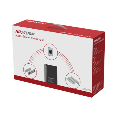 Kit de Accesorios para Ctrl de Acceso / Fuente 12 Vcd 2 A, Botón de Salida y Chapa Magnética 600 Lbs / Para instalación de control de acceso autónomo (Facial Min Moe, Teclados, Lectores de Huella etc) | DS-KAS-7M01