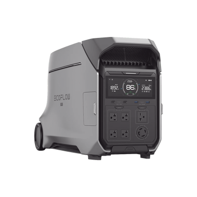 Estación de Energía Portátil DELTA PRO3 / 4096Wh Litio LFP / 5 AC 4000W (8000W Pico) / 2 USB-C 100W / Capacidad para Aumentar Respaldo / Cargador de Coche 10A a 12.6V / Conectividad WiFi y Bluetooth (App) / Carga Solar 2600W Max. (2 P | EFD521