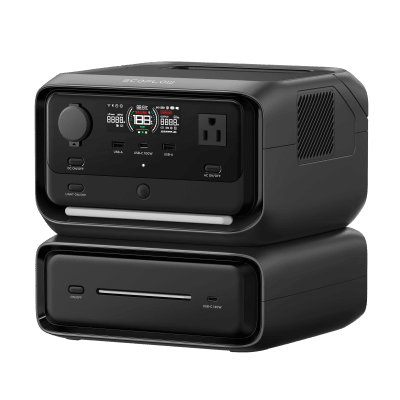 EcoFlow River 3 Plus | Estación de Energía Portátil 572Wh Litio LFP / 4 AC 800W (Max. 1600W) / 1 USB-C 100W / 3 USB -A 12W / Cargador de Coche 10A, 126W Max. / Conectividad WiFi y Bluetooth (App) / Carga Solar 220W Max. | EFR3MAX