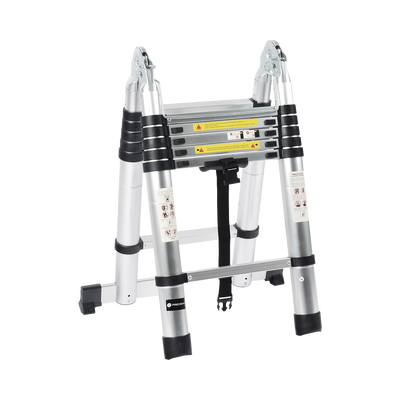 Escalera Telescópica de Aluminio Tipo Tijera de 1.9 + 1.9 Metros de Altura | PST-H10-002