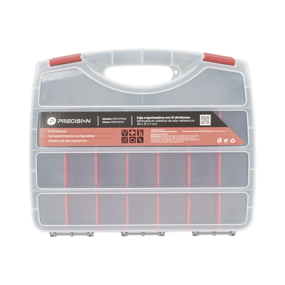 Caja Organizadora con 21 Divisiones Fabricada en Plástico de Alta Resistencia de 38x31x7 cm. | PST-H07-002