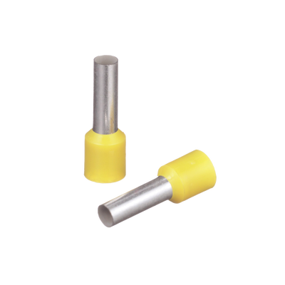 Ferrúl de cobre DIN Amarillo para Cable 10 AWG con largo 12 mm.  Paquete de 100 Piezas | FSD82-12-C