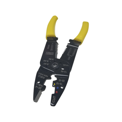 Pinza Cortacables / Pelacables 10 a 22 AWG con Plegador de Conectores. | EP204B