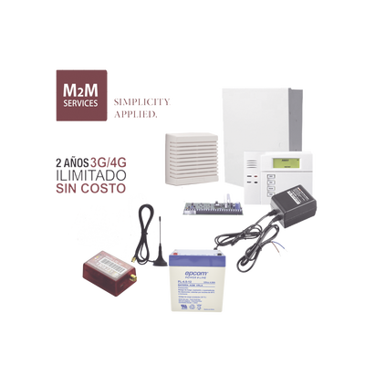 (2 Años 4G ILIMITADO INCLUIDO) Kit VISTA48LA,Teclado 6150, Comunicador MN01LTEM, Bateria, Transformador y Sirena de 15 Watts | KITVISTAMINI