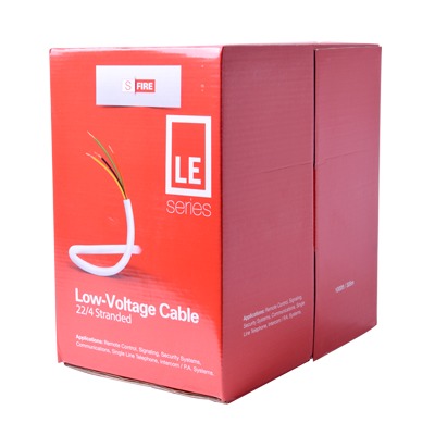 Bobina de 305 Metros (1000 Pies) / Cable de CCA / 4 x 22 AWG / Tipo Aluminio Revestido de Cobre / Aplicaciones en Alarmas de Intrusión / Automatización | SF-22-04-LE