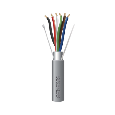 Bobina de 305 Metros (1000 Pies) de Cable / 6 x 22 AWG Blindado / Riser / Color Gris / Para Aplicaciones de Audio, Seguridad y Control | 2206-1109/1000