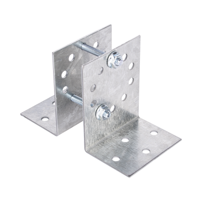 Base Multiposición para postes de paso o esquina en cercos electricos 100% Acero galvanizado. | BASESYSPOST-R2