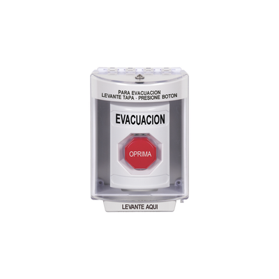 Botón de Evacuación, Cubierta de Policarbonato Súper Resistente de Superficie con Espaciador, Restablecimiento con Llave, Con Bocina de Advertencia | SS2382EV-ES