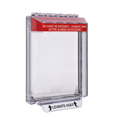 Cubierta Universal Transparente de Bajo Perfil y Texto de Incendio en Español | STI-14010FR-ES