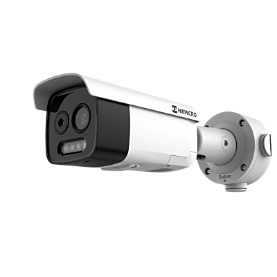 HIKMICRO Cámara Bala Dual Térmica y Óptica/ 5MP Óptica + 256×192 Térmica / IA para Detección Humana 84m y Vehicular 210m / Alarma por Temperatura -20°C a 150°C / Detección de Fuego y Fu | HM-TD2628-7/G1/T3A