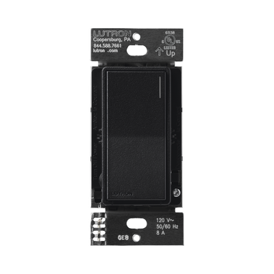 (RadioRa3) Apagador On/Off sunnata color negro satin, 8A de iluminación, 5.8A Motor | RRST8ANSMN