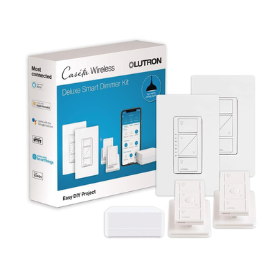 (Caseta Wireless) Kit Hub controlador, 2 atenuadores, 2 controles remotos, 2 base mesa y 2 tapas. | PBDGPKG2W