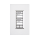 (RadioRA2) Teclado Seetouch Hibrido 6 botones, 2 botones subir/bajar, programe escenas diferentes en cada botón,puede instalarse en un interruptor de luz. | RRDHN6BRLWH