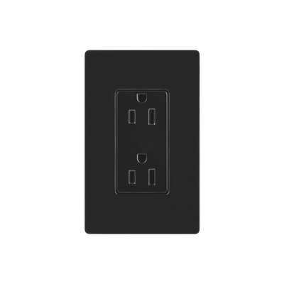 Tomacorriente, receptaculo convencional 120V, 15A, color negro. | CAR15BLS
