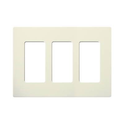 Tapa Color Blanco Biscuit para interruptor o dimmer Lutron, 3 gang, limpio y moderno | SC3BI