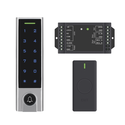 Mini Controlador de Acceso con Teclado Inalámbrico / Cuenta con Botón de Salida Inalámbrico / Soporta Tarjeta y Contraseña / Cuenta con Botón de Timbre | ACCESSK8