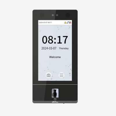 Terminal de Control de Acceso Biométrico / Autenticación Facial 1MP + Huella en Vidrio / Pantalla Táctil 7" / IP65 / Videoportero SIP / 50,000 Usuarios / Comunicación TCP-IP-WiFi-RS485 | SENSEFACE7A