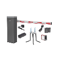 Kit COMPLETO Barrera Derecha XBF Con Corona LED / Brazo Iluminado de 3M / Incluye Sensor de Masa, Transformador, Lazo Magnético, Ancla, Fotoceldas y 2 Controles Inalámbricos | KIT-XBF-3R-LED