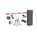 Kit COMPLETO Barrera Izquierda XBF Con Corona LED / Brazo Iluminado de 3M / Incluye Sensor de Masa, Transformador, Lazo Magnético, Ancla, Fotoceldas y 2 Controles Inalámbricos | KIT-XBF-3L-LED