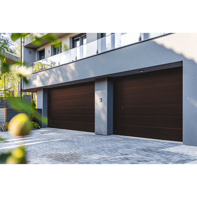 Sección para puerta de Garage / Lisa / Imitacion Madera / BLACK WALNUT/ Para GARAGE208B / Estilo Americana. | SEC-GAR208B