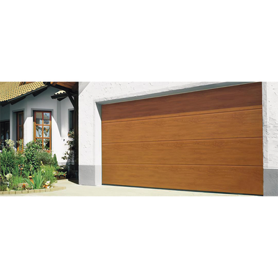 Puerta de Garage D/ Alta calidad / 16x9 pies / AISLADA / Estilo Americana / Imitacion Madera / Golden Oak / Linea Central . | GARAGE-169-W