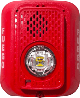 Sirena con Lampara LED Estroboscópica / 2 hilos / Montaje en Pared / Color Rojo / Configuración Estroboscópica Seleccionable | P2RLEDSP