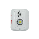 Sirena con Lámpara LED Estroboscópica / a 2 Hilos / Montaje en Pared / 24 Vcd / Configuración Estroboscópica Seleccionable / Texto en Inglés / Color Blanca | P2WLED