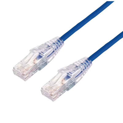 Cable de Parcheo Slim UTP Cat6A - 1 Metro (3.28 Pies) Azul, Diámetro Reducido (28 AWG) | LP-UT6A-100-BU28