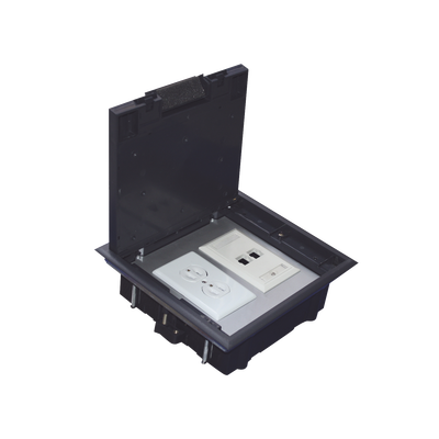 Caja de Piso para Dos Módulos Universales (Socket M2), para Alimentación Eléctrica y Redes de Datos (11000-33401) No Incluye Faceplates | TH-CP-2M