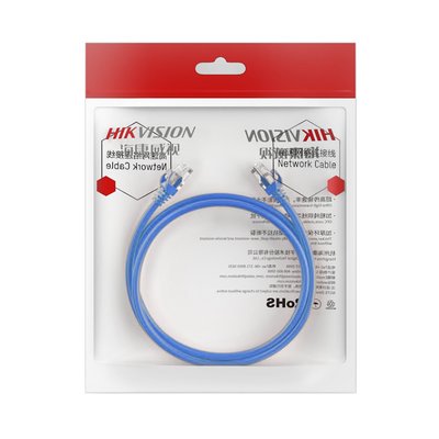 Cable de Parcheo (Patch Cord) / UTP / Cat. 6 (24 AWG) / 1 Metro (3.28 Pies) / Color Azul / Ideal para PoE+ / Interior | DS-1NP6UEC0-100-B