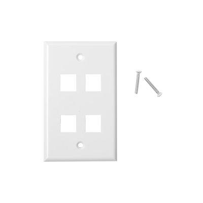 Placa de Pared de 4 Puertos, Keystone, Color Blanco | LP-FP-19