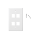 Placa de Pared de 4 Puertos, Keystone, Color Blanco | LP-FP-19