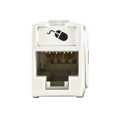 Jack Ultramax Cat6A, UTP, Montaje Híbrido en Placa de Pared (Plano y Angulado), Color Blanco, Punch Down | U6A-H02NS
