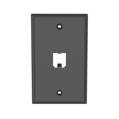Placa de Pared Vertical Clásica, Salida Para 1 Puerto Mini-Com, Color Negro | CFP1BL