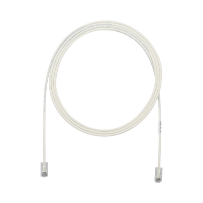 Cable de Parcheo UTP Cat6A, CM/LSZH, Diámetro Reducido (28AWG), Color Blanco Mate, 4.57 Metros (15 Pies) | UTP28X15