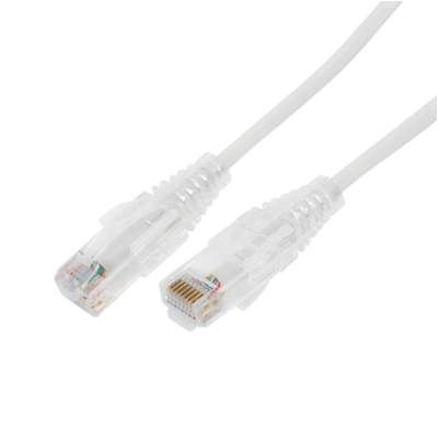 Cable de Parcheo Slim UTP Cat6A - 7 Metros (22.97 Pies) Blanco, Diámetro Reducido (28 AWG) | LP-UT6A-700-WH28